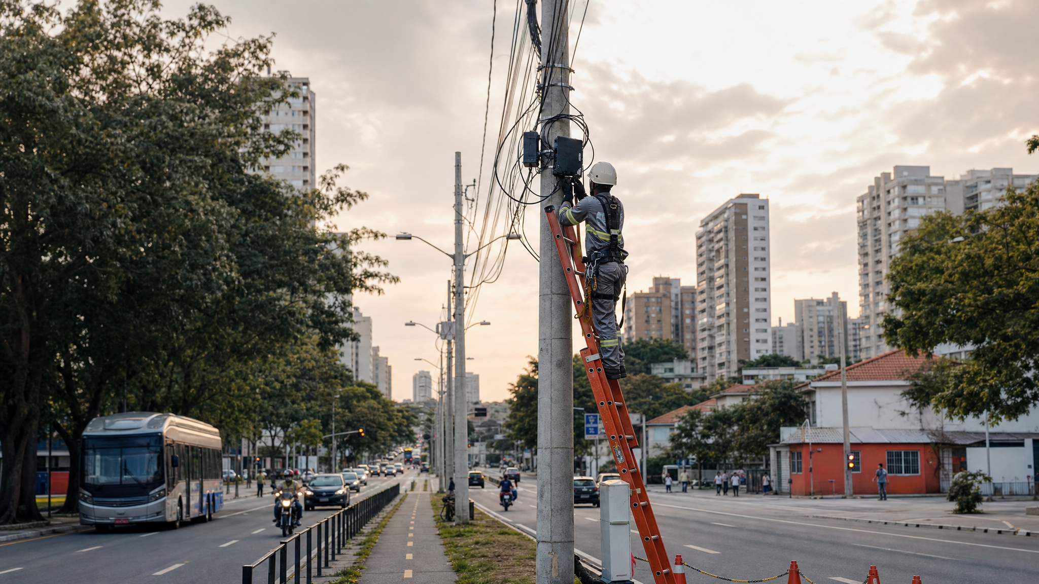 Rota aerea em avenida brasileira