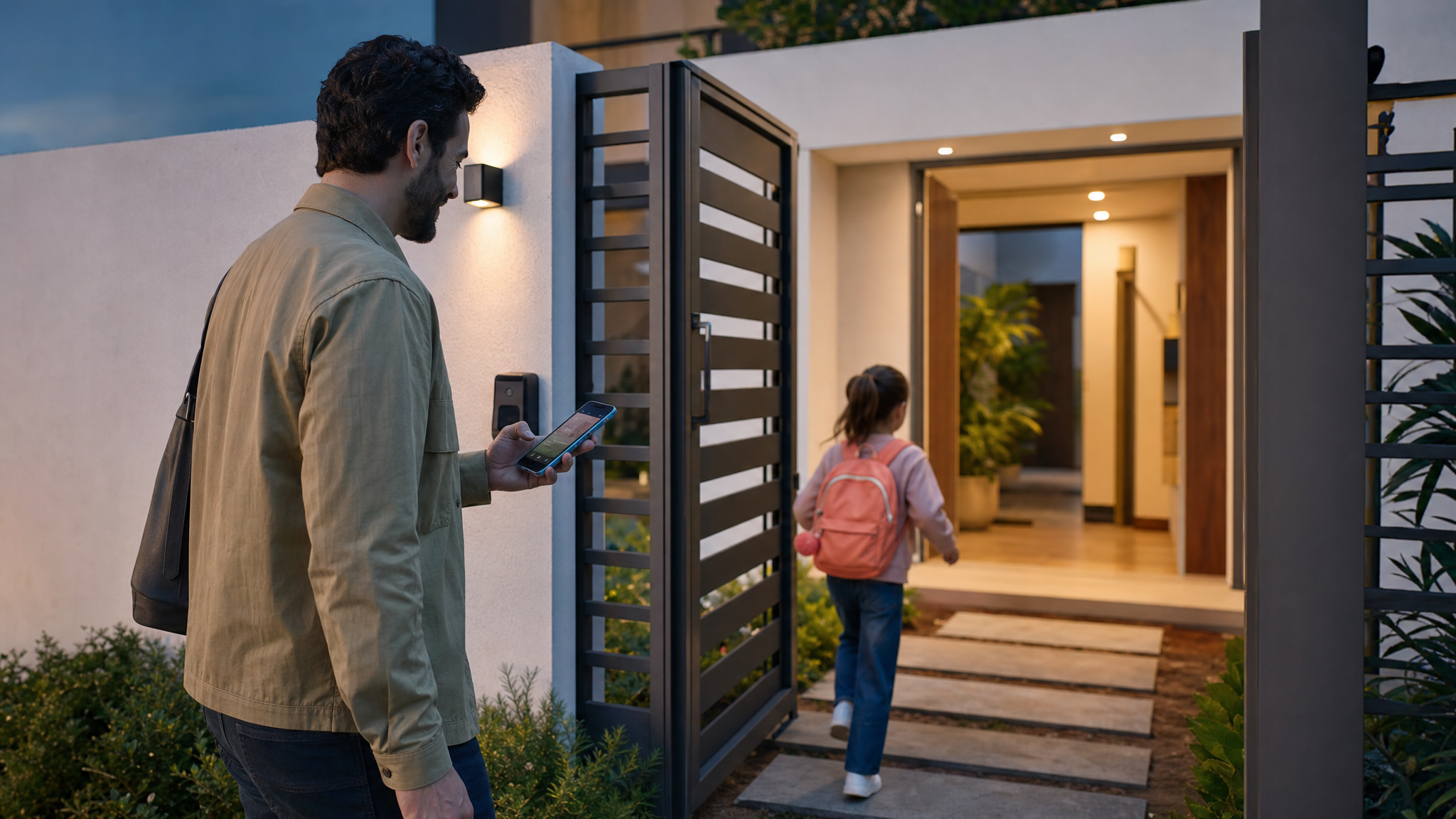 Chegada em casa com seguranca conectada