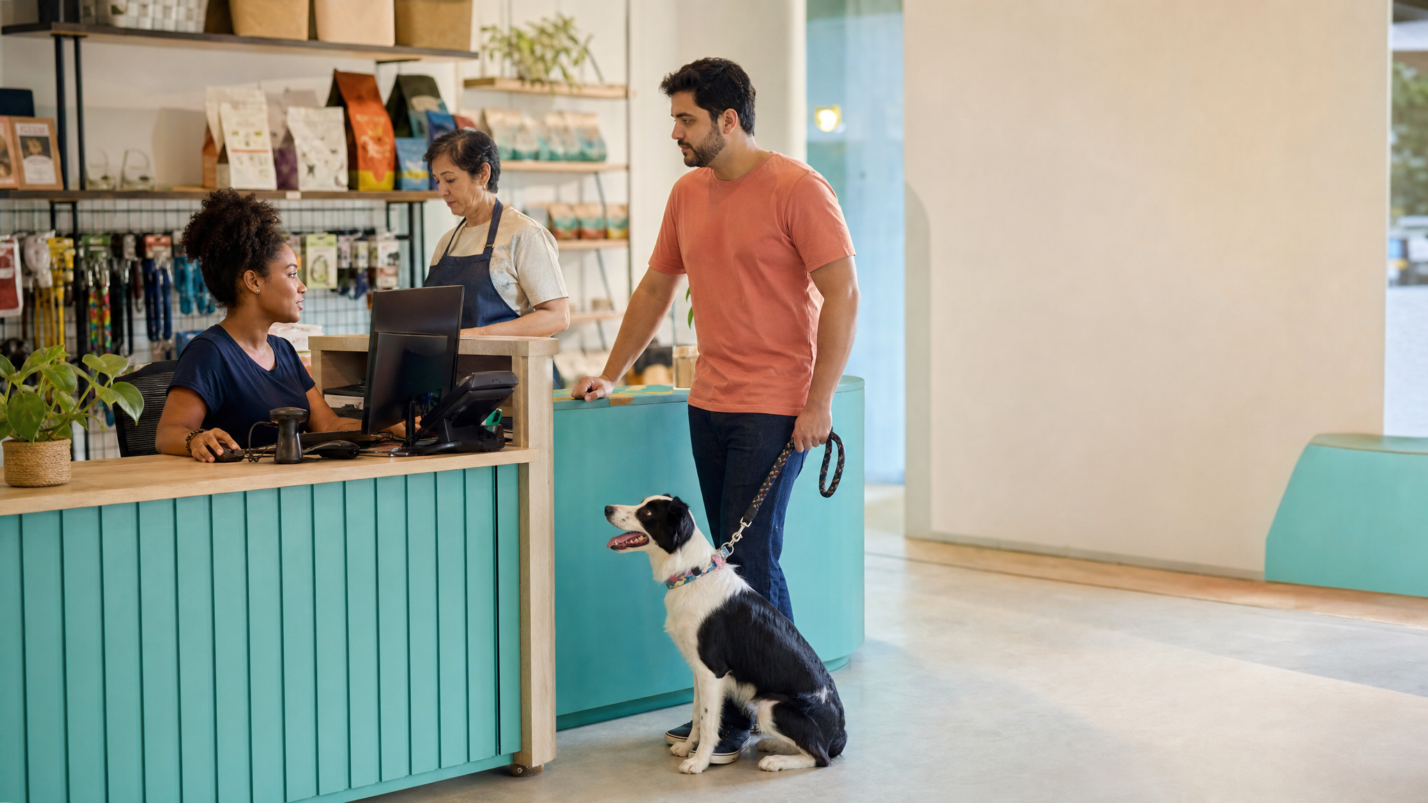 Pet shop gerenciando atendimento