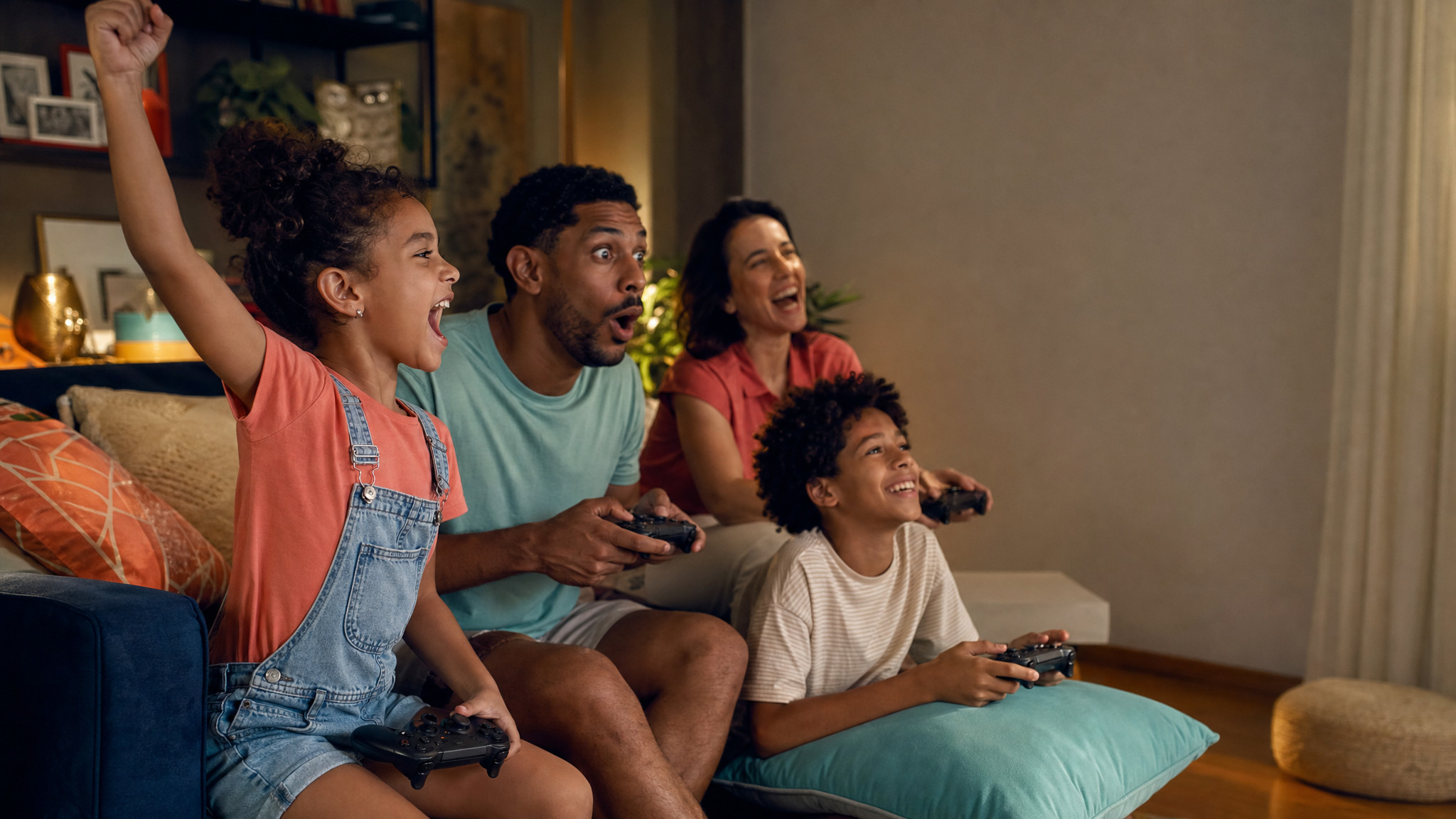 Torneio de videogame em familia
