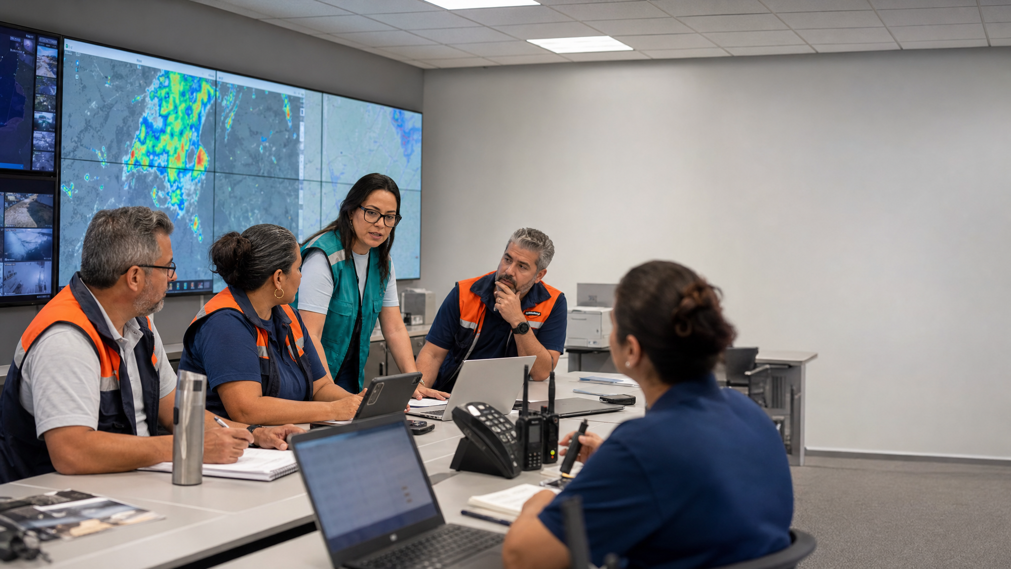 Equipe municipal em resposta a evento climatico